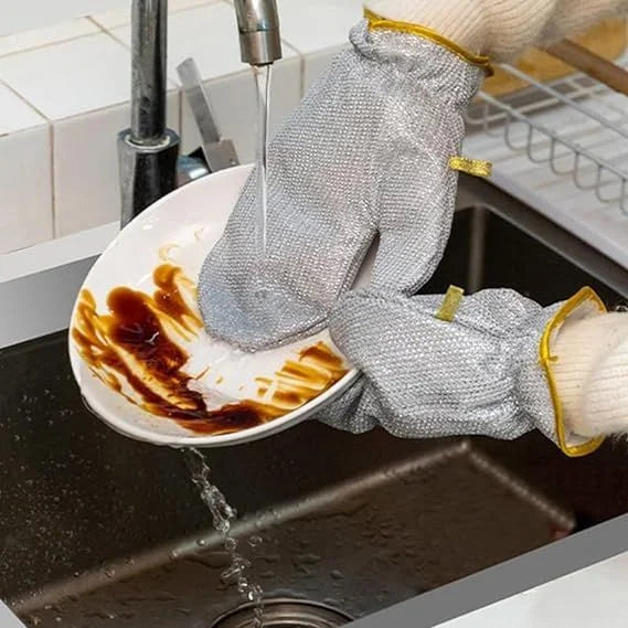 Non Scratch Wire Dishwashing Hand Gloves