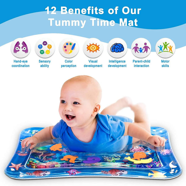 Inflatable Tummy Time Water Mat for Baby Water Play and Splashing fun