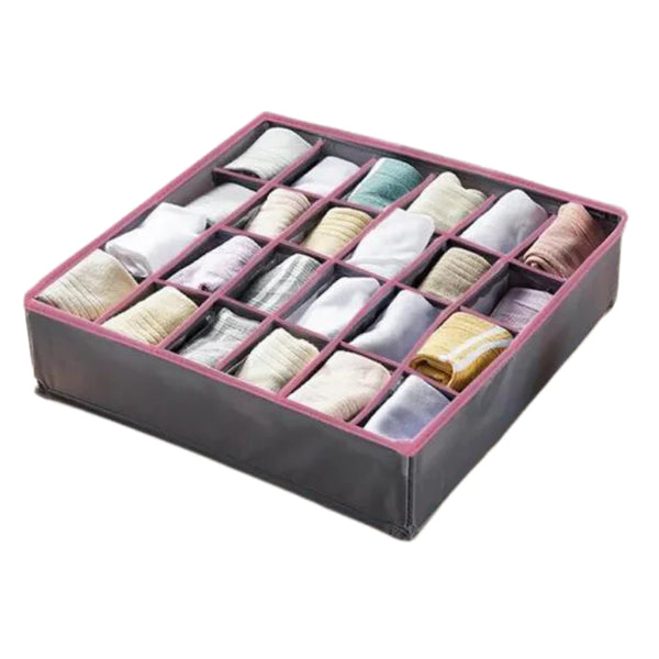 24 Grids Non-Woven Socks Organizer (Purple)